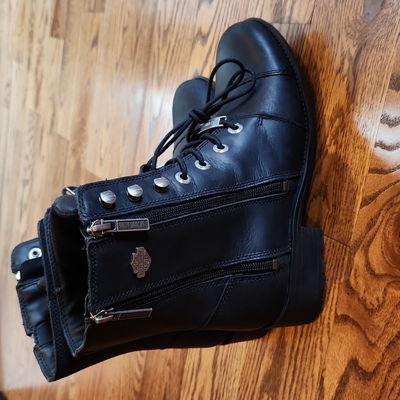 Women Harley Davidson black  boots size 8 - Picture 2 of 5